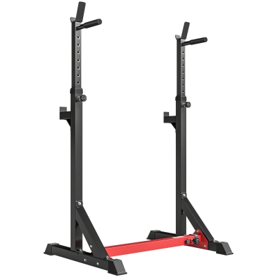 Soozier Steel Height and Base Adjustable Barbell Squat Rack and Bench Press