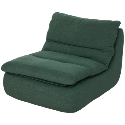 HOMCOM Floor Sofa with Single Piece Ultra High-Density Foam, Armless Floor Chair for Living Room, Bedroom, Home Office, Green