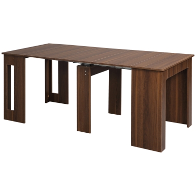 HOMCOM Foldable Dining Table, Extendable Kitchen Table for Small Spaces, Seats up to 6 People