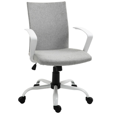 Vinsetto Mid Back Office Chair, Adjustable Height, Light Gray