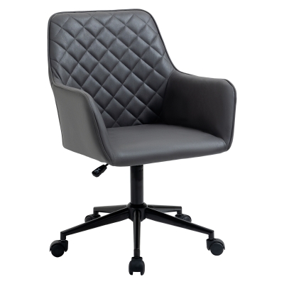 Vinsetto Mid Back Swivel Office Chair, Adjustable Height, Dark Gray