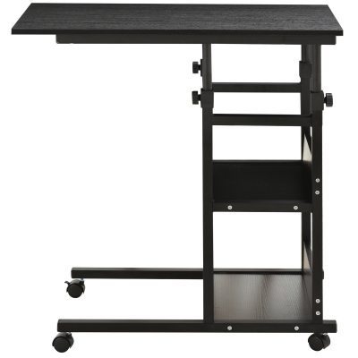 HOMCOM Mobile Standing Desk, Adjustable Height 31.5 inch Stand Up Desk with Wheels for Home Office, Black