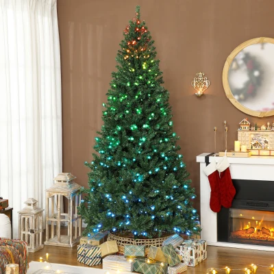 HOMCOM 7.5ft Prelit Christmas Tree with RGB LEDs & Remote