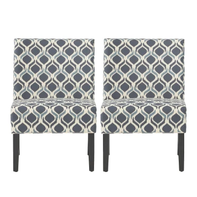 Contemporary Accent Chair with Clean Lines and Rubberwood Tapered Legs, Upholstered Seating for Living Room, 22.5'' L x 29.5'' W x 32'' H, Blue