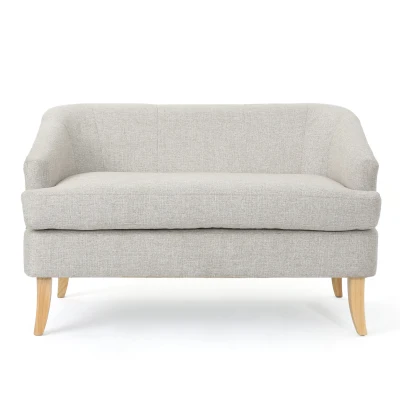 Mid-Century Modern Loveseat with Flared Legs and High-Density Foam, 2-Seater Sofa for Living Room, 49" L x 29.5" W x 31" H, Beige