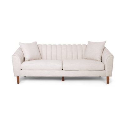 3-Seater Contemporary Sofa with Button Tufted Diamond Stitching, Daybed Perfect for Living Room, 84.5'' L x 33.5'' W x 33.5'' H, Beige