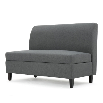 Modern Loveseat with Storage, High-Density Foam and Durable Wood Frame, 2-Seater Sofa for Living Room, 47" L x 30" W x 35" H, Charcoal