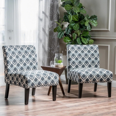 Contemporary Accent Chair with Clean Lines and Rubberwood Tapered Legs, Upholstered Seating for Living Room, 22.5'' L x 29.5'' W x 32'' H, Blue