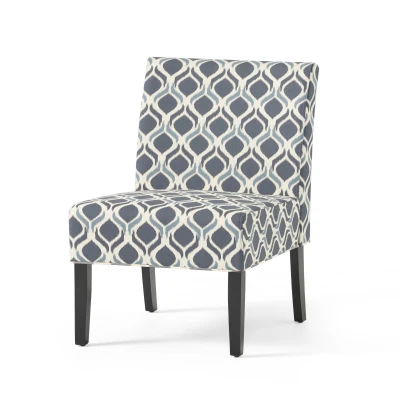 Contemporary Accent Chair with Clean Lines and Rubberwood Tapered Legs, Upholstered Seating for Living Room, 22.5'' L x 29.5'' W x 32'' H, Blue
