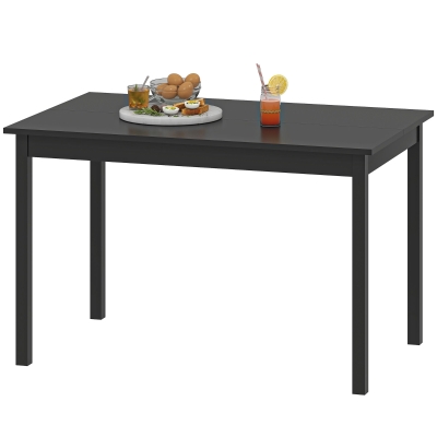 HOMCOM 47" x 30" Dining Table, Farmhouse Dining Room Table with Pine Wood Frame, Space Saving Kitchen Table, Black