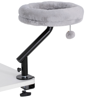 PawHut Cat Desk Bed 360° Rotatable Adjustable Height for Home Office Work Window