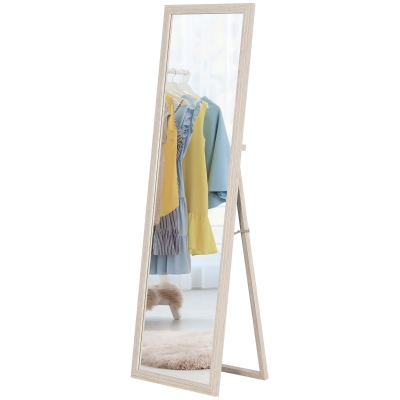 HOMCOM 64" x 21" Full Length Mirror, Standing, Wall-Mounted or Leaning Against Wall, for Bedroom, Living Room, White