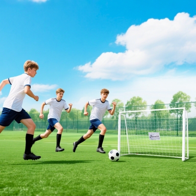 Soozier 6ft x 4ft Soccer Goal Net with Metal Frame, PE Mesh, Ground Stakes, Easy Assembly, White