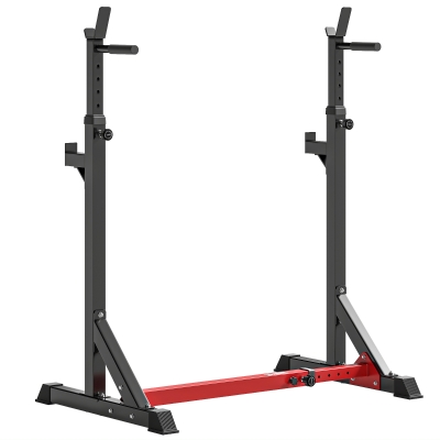 Soozier Steel Height and Base Adjustable Barbell Squat Rack and Bench Press
