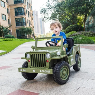 12V Electric Ride-On Truck with 2.4GHz Parental Remote & Foot-Pedal Manual Mode, Olive Green