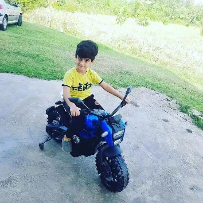 12V Kids Electric Motorcycle Ride-On with Training Wheels, Blue
