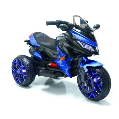 12V Kids Ride-On Motorcycle with Manual Throttle, Blue