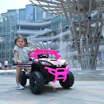 12V Electric Ride-On Car with 4 Motors, Pink