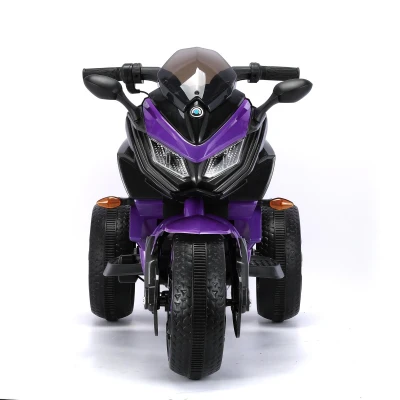 3-Wheel Kids Ride-On Motorcycle with Manual Throttle & Foot Brake, Purple