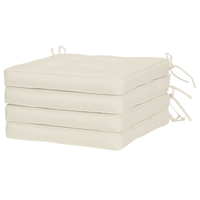 Outsunny Replacement Cushions for Rattan Furniture, 4 Piece Outdoor Seat Cushion Pad for Patio Set, Cream White