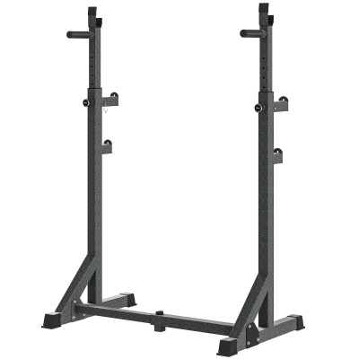 Soozier Adjustable Bench Press Rack, Multi-Function Squat Rack for Home Gym Strength Training, Black