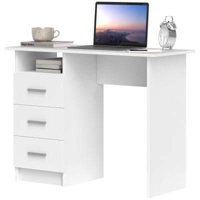 HOMCOM Computer Desk with Drawers, 40" Home Office Desk with Open Shelf, Writing Table for Bedroom