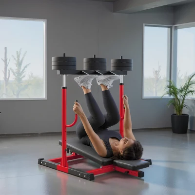 Leg Press Machine 50.4" L x 41.5" W x 53.7" -61.5" H Red