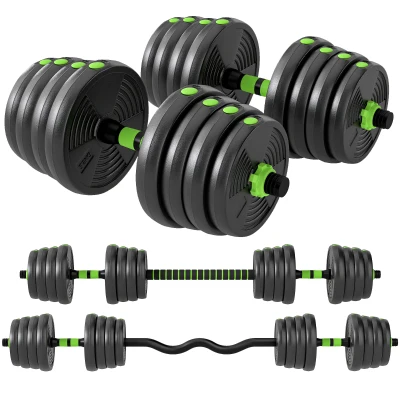 Soozier Adjustable Dumbbell Set, 3 in 1 Weights Dumbbells Set for Home Gym, 66lb Free Weights with Connector and Non-Slip Grip