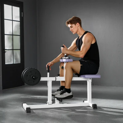 Soozier Adjustable Steel Seated Calf Raise Gym Equipment, Purple