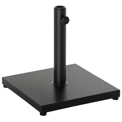 Outsunny 29 lbs Cement Square Market Umbrella Base Holder 16" Heavy Duty Parasol Stand for Patio, Outdoor, Backyard, Black