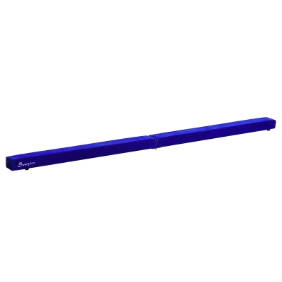 Soozier 7FT Folding Floor Balance Beam WOOD CORE Gymnastic Training Low Height Beam with Suede Surface, Blue