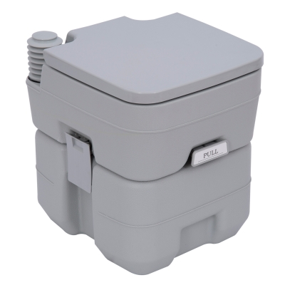 Outsunny Portable Toilet for Adults, Travel Toilet with 2 Detachable Tanks, Camping Toilet for Trips, 5.3 Gallon (20L), Grey
