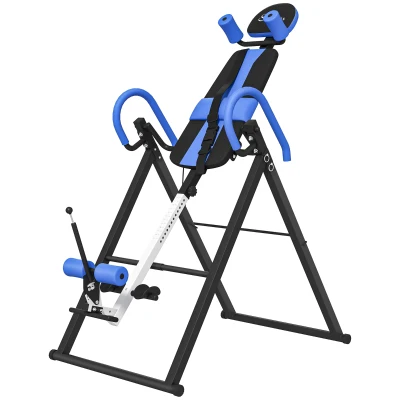 Soozier Folding Inversion Table, 20°/40°/60° Adjustable, with Safety Belt and Waist Pad for Back Pain Relief