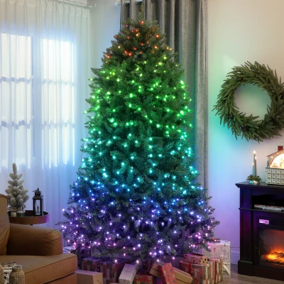 HOMCOM 7.5ft Prelit Christmas Tree with LEDs & Smart App Control