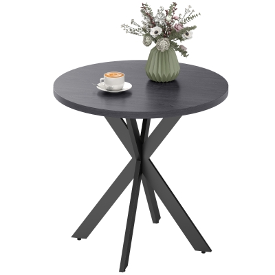 HOMCOM 29" Dining Table, Contemporary Round Kitchen Table with Steel Legs, Black