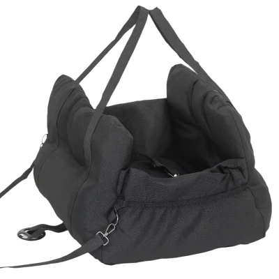 PawHut Dog Car Seat for Small Pets, Dog Booster Car Seat with Cushion and Storage Pockets, Machine Washable, Black