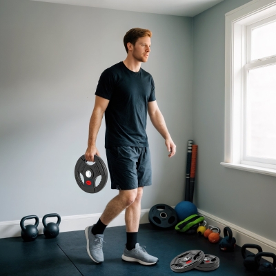 Soozier Weight Plates Set, 2-Inch Barbell Weights Set w/Tri-Grips for Weightlifting and Strength Training, 2 x 11lbs, 2 x 22lbs