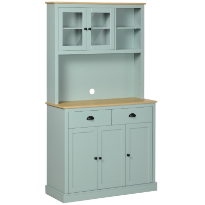 HOMCOM 71" Freestanding Kitchen Pantry Cabinet, Light Blue