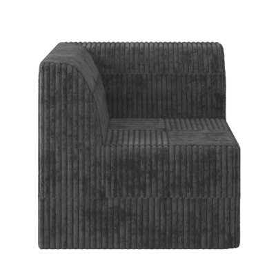 Compressed Corner Sectional Sofa with Plush Foam-Filled Seats, 32" L x 32" W x 30" H, Grey