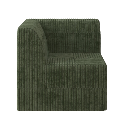 Compressed Corner Sectional Sofa with Plush Foam-Filled Seats, Green