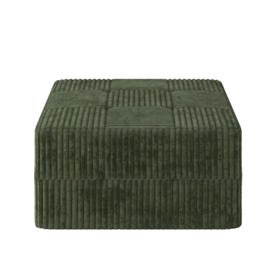 Compressed Sectional Ottoman Sofa with Space-Saving Reversible Design, Green