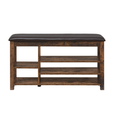 Height-Adjustable Long Shoe Bench with Lift-Up Concealed Storage, Vintage