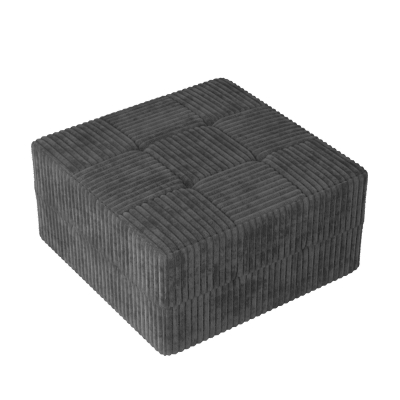 Compressed Sectional Ottoman Sofa with Space-Saving Reversible Design, Grey