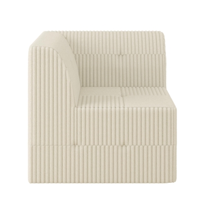 Compressed Corner Sectional Sofa with Foam-Filled Seats, White