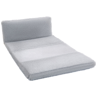 HOMCOM Bean Bag Floor Sofa Bed, Folding Mattress Sleeper, Light Gray