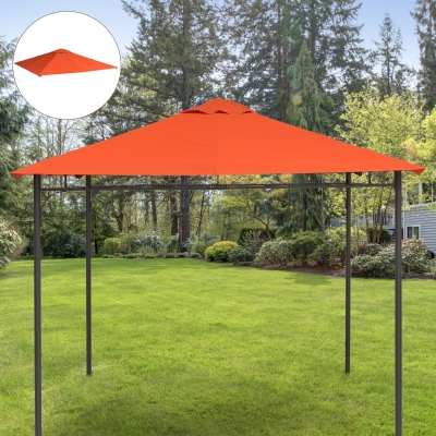 Outsunny 10' x 10' Square Gazebo Canopy Replacement UV Protected Top Cover Sun Shade Orange