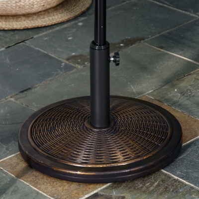 Outsunny 29LBS Offset Patio Umbrella Cement Base Stand Cantilever Parasol Holder Weight, Fits Φ1.4", Φ1.5", Φ1.9", Black