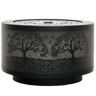 Outsunny Outdoor Water Fountain with LED Lights, 10" Tall Garden Waterfall Fountain Feature with Adjustable Flow, Black