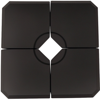 Outsunny 4 Pieces Umbrella Base Parasol Stand for Cantilever Umbrella Fill w/ Sand or Water Black