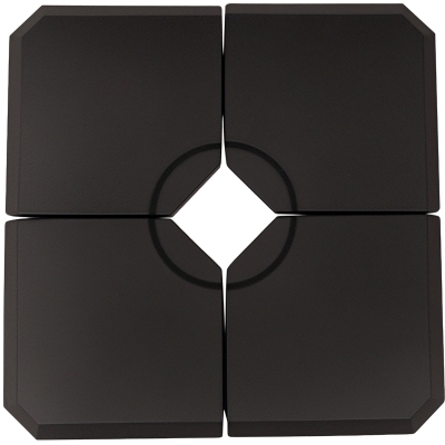 Outsunny 4 Pieces Umbrella Base Parasol Stand for Cantilever Umbrella Fill w/ Sand or Water Black